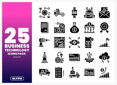 Business Technology Icons Pack A comprehensive collection for digital repre.. Illustrazione stock
