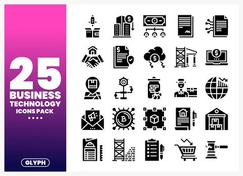 Business Technology Icons Pack for digital projects. Stock Illustration