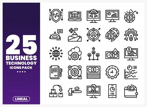 Business Technology Icons Pack Stock Illustration