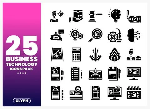 Business Technology Icons Pack Stock Illustration