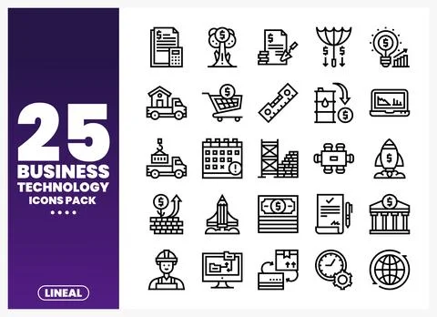 Business Technology Icons Pack Stock Illustration