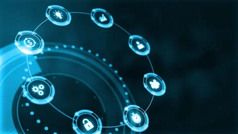 Business, Technology, Internet and network concept. Automation Software Techn Stock Footage 139581703