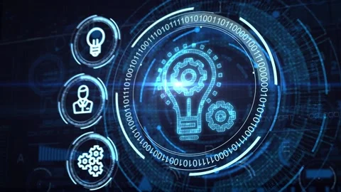 Business, Technology, Internet and network concept. Automation Software Techn Stock Footage 144170403