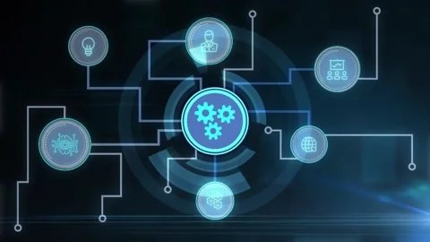 Business, Technology, Internet and network concept. Automation Software Techn Stock Footage 153562120