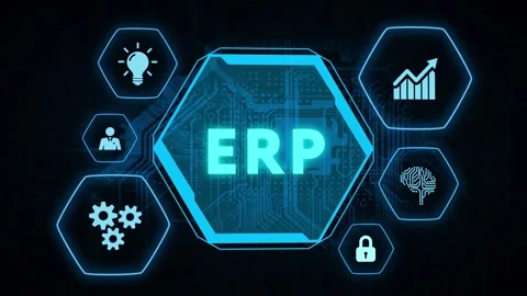 Business, Technology, Internet and network concept. Enterprise Resource Plann Vidéo 162409572