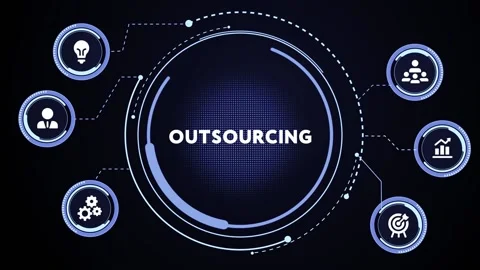 Business, Technology, Internet and network concept. Outsourcing human resourc Vídeo Stock 165967250