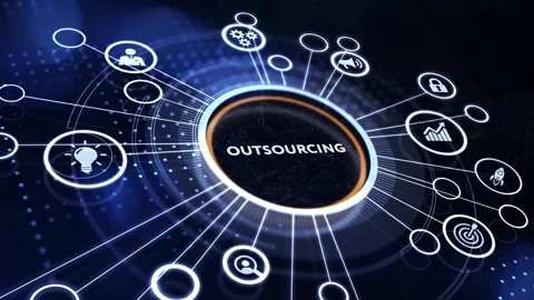 Business, Technology, Internet and network concept. Outsourcing human resourc Vídeo Stock 185354006