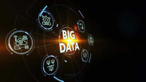 Business, Technology, Internet and network concept. Big Data Internet Informa Vídeo Stock 189991073