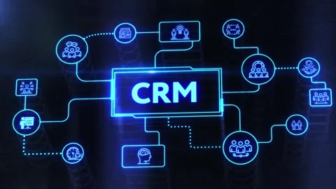 Business, Technology, Internet and network concept. CRM Customer Relationship Stock Footage 198300789