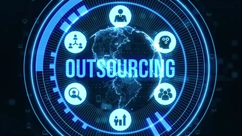 Business, Technology, Internet and network concept. Outsourcing Human Resou.. Stock Footage 237622402