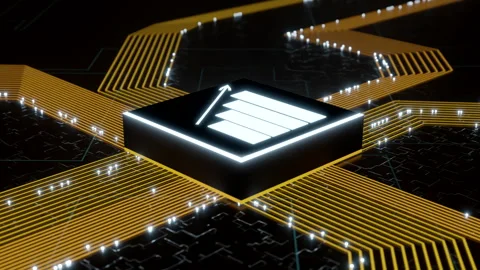 Business, Technology, Internet and network stats concept. Chart icon Stock Footage 247335014