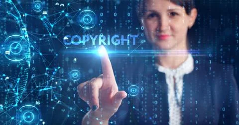 Business, Technology, Internet and network concept. Young businessman working Foto stock