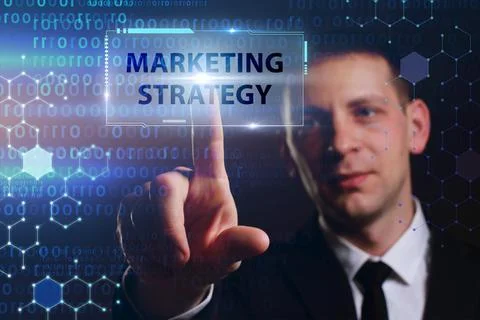 Business, Technology, Internet and network concept. Young businessman working Stock Photos