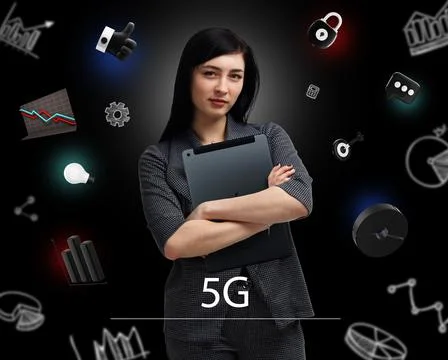 Business, Technology, Internet and network concept. Young businessman working Stock Photos