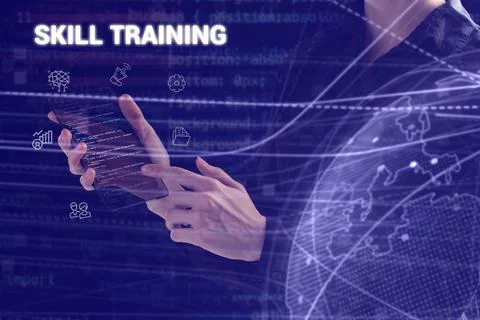 Business, technology, internet and network concept. Young businessman thinks  Foto stock