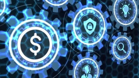 Business, technology, internet and networking concept. Dollar Currency Busine Vídeo Stock 140946723
