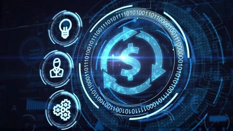 Business, technology, internet and networking concept. Dollar Currency Busine Vídeo Stock 144170382