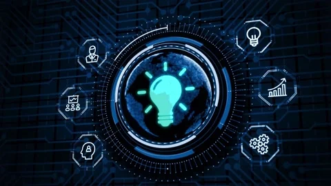 Business, technology, internet and networking concept. Light Bulb innovation  스톡 동영상 150270915