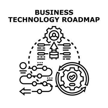 Business technology roadmap planning development strategy Stock Illustration