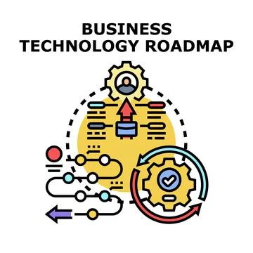 Business technology roadmap planning development strategy Stock Illustration