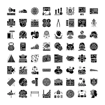 Business technology science environment data vector icons set イラスト素材