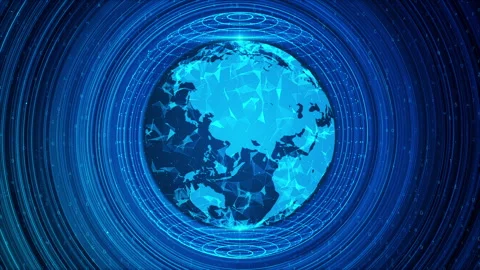 Business Technology Security Sphere Grid Globe Background Stock Footage 339046159