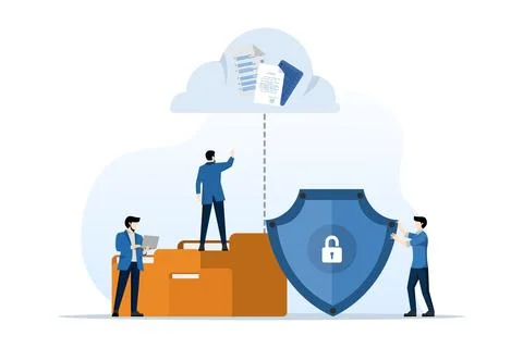 Business technology storage cloud computing service concept Stock Illustration