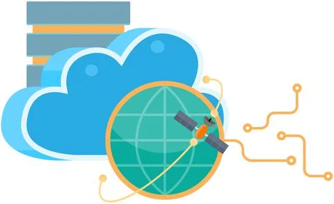 Business technology storage, cloud server service concept with data network イラスト素材