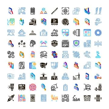 Business technology web design icon concept set 스톡 일러스트