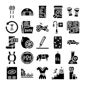 Business technology web design user interface icons collection Ilustração Stock