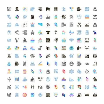 Business technology web development infographic isolated vector icons 스톡 일러스트