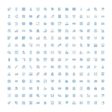 Business technology web interface vector icons set Illustrazione stock