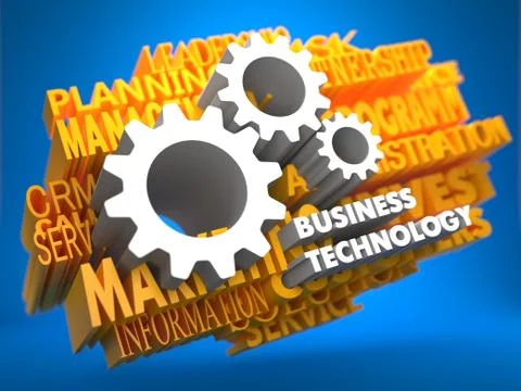 Business Technology. Wordcloud Concept. Stock Illustration