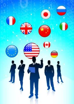 Business Tema with Internet Flag Buttons Background Stock Illustration