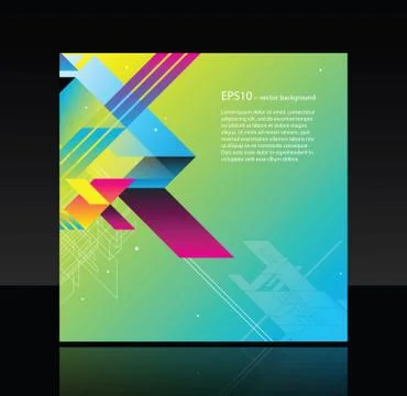 Business template with abstract object on green background Stock Illustration