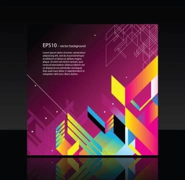 Business template with abstract object on magenta background Stock Illustration
