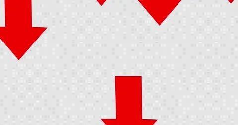 Business template with falling down arrows on transparent background Stock Footage 145964808