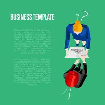 Business template. Top view of engineer builders Stock Illustration