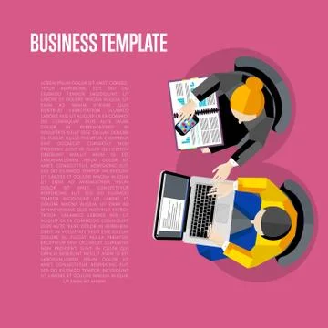 Business template. Top view workspace background Stock Illustration