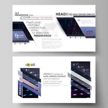 Business templates in HD format for presentation slides. Layouts in flat style Stock Illustration
