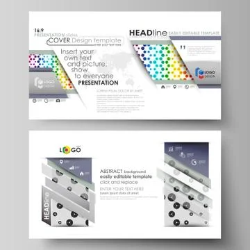Business templates in HD format for presentation slides. Abstract vector layouts Illustrazione stock