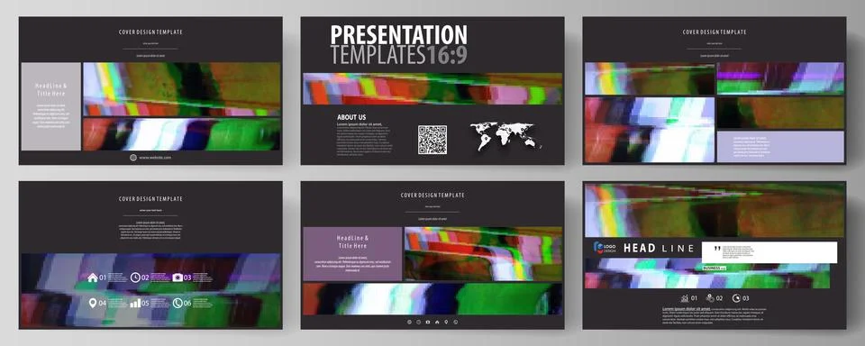 Business templates in HD format for presentation slides. Abstract vector layouts Stock Illustration