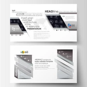 Business templates in HD format for presentation slides. Easy editable layouts Stock Illustration