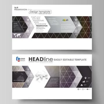 Business templates in HD format for presentation slides. Easy editable vect.. Illustrazione stock