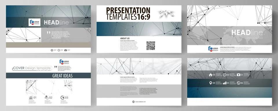 Business templates in HD format for presentation slides. Abstract vector la.. Illustrazione stock