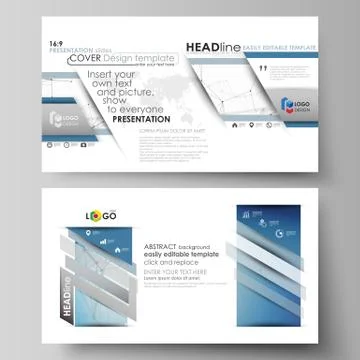 Business templates in HD format for presentation slides. Abstract vector layouts Illustrazione stock