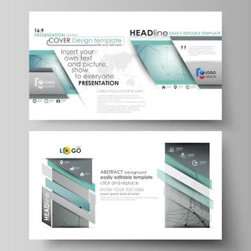 Business templates in HD format for presentation slides. Vector layouts in flat 스톡 일러스트