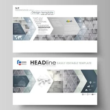 Business templates in HD format for presentation slides. Easy editable abstra Stock Illustration