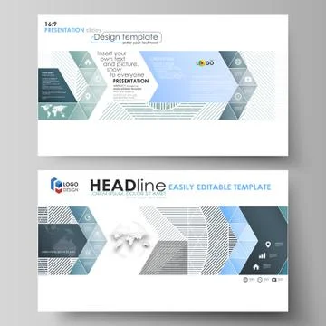 Business templates in HD format for presentation slides. Abstract vector layouts Illustrazione stock