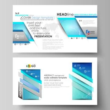 Business templates in HD format for presentation slides. Vector layouts in flat 库存插图